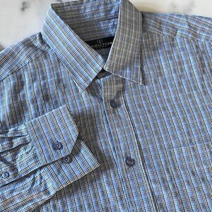 Bugatchi Uomo Rayon/Poly Button Front Shirt Mens L